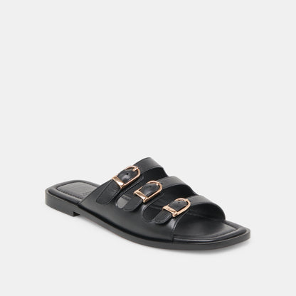 Fin Black Leather Sandals | Dolce Vita Quality