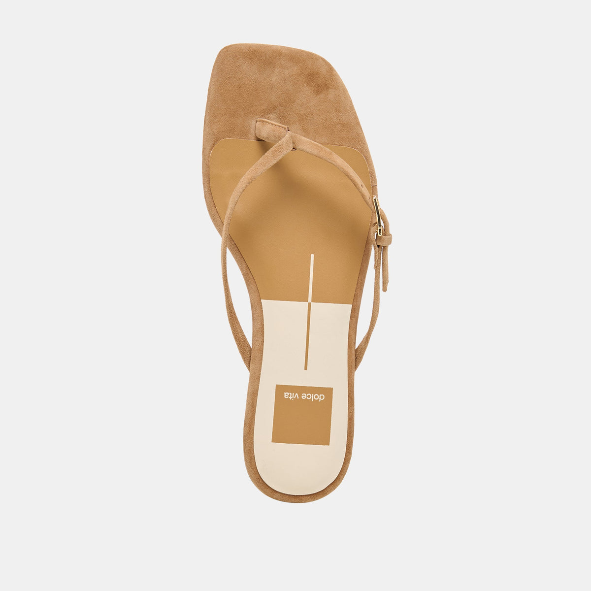 MALTA Lt Brown Suede Buckle Flip-Flop Sandals | Dolce Vita Everyday