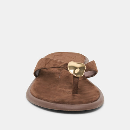 Jaina Dk Brown Suede Sandals | Dolce Vita Featured