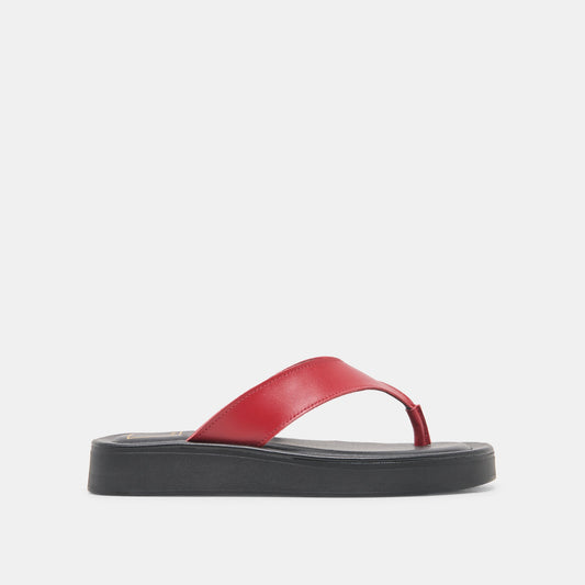 BLAYZE Red Leather Platform Flip-Flop Sandals | Dolce Vita Signature