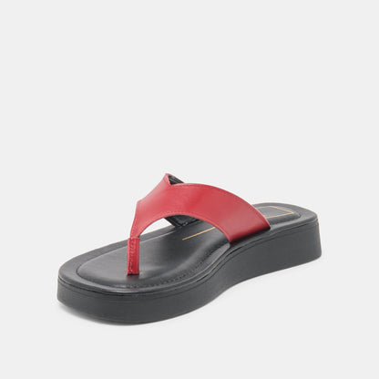 BLAYZE Red Leather Platform Flip-Flop Sandals | Dolce Vita Signature