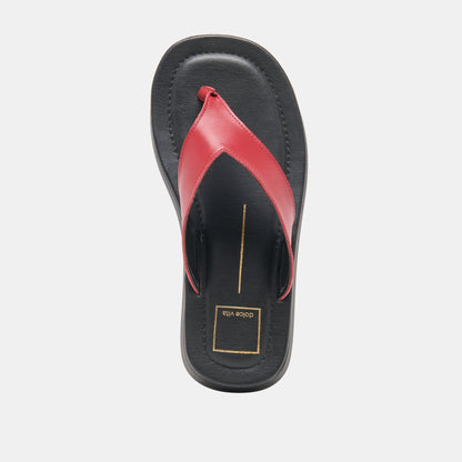 BLAYZE Red Leather Platform Flip-Flop Sandals | Dolce Vita Signature