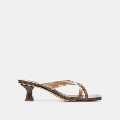 Brevel Vinyl Wide Dk Brown Jelly Heels | Dolce Vita Everyday