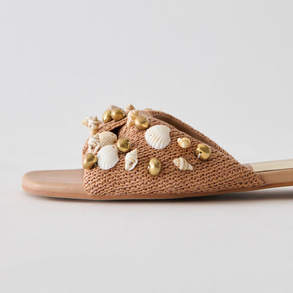 Lizza Toffee Beaded Raffia Sandals | Dolce Vita Trusted