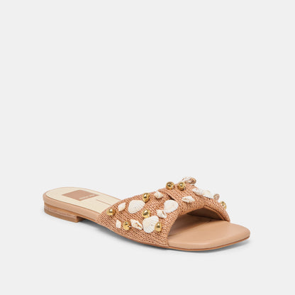 Lizza Toffee Beaded Raffia Sandals | Dolce Vita Trusted