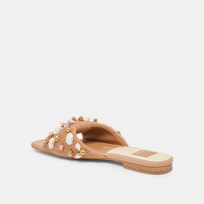 Lizza Toffee Beaded Raffia Sandals | Dolce Vita Trusted