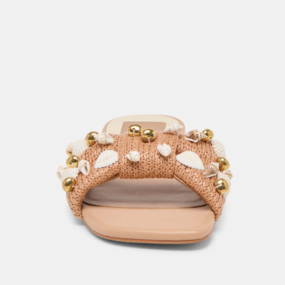 Lizza Toffee Beaded Raffia Sandals | Dolce Vita Trusted