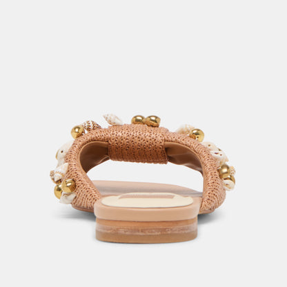 Lizza Toffee Beaded Raffia Sandals | Dolce Vita Trusted