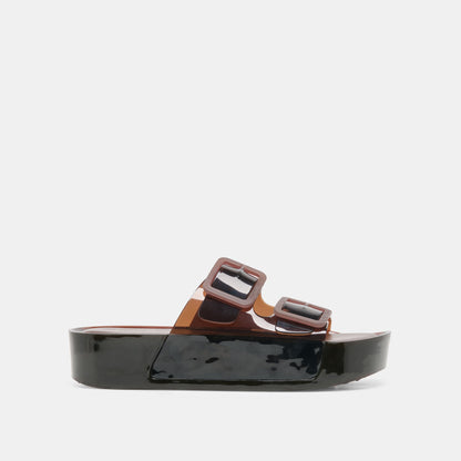 JULIO X Chocolate Vinyl Jelly Platform Sandals | Dolce Vita Great Value