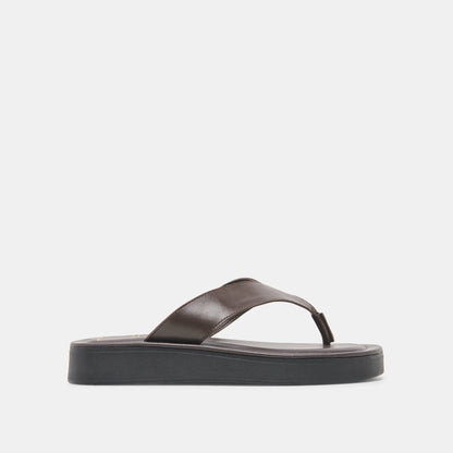 BLAYZE Dk Chocolate Leather Platform Flip-Flop Sandals | Dolce Vita Discount