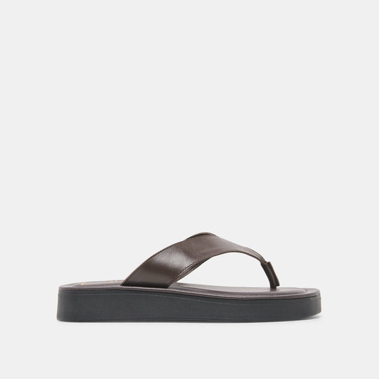 BLAYZE Dk Chocolate Leather Platform Flip-Flop Sandals | Dolce Vita Discount