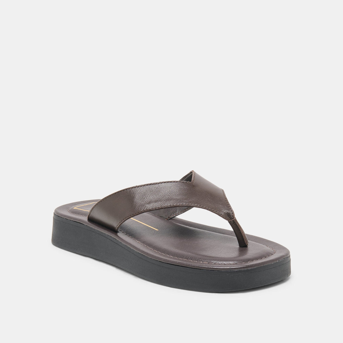 BLAYZE Dk Chocolate Leather Platform Flip-Flop Sandals | Dolce Vita Discount