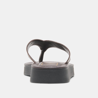 BLAYZE Dk Chocolate Leather Platform Flip-Flop Sandals | Dolce Vita Discount