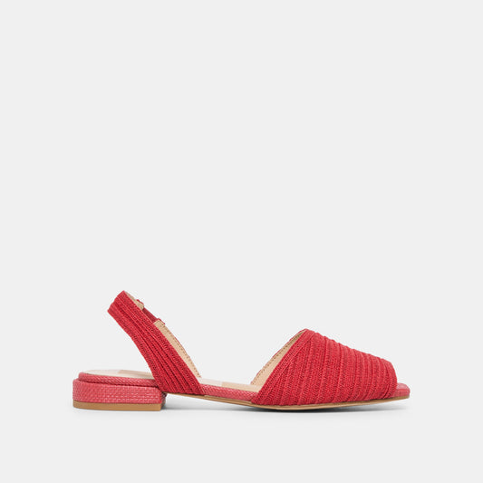 MARZY Red Raffia Slingback Peep-Toe Sandals | Dolce Vita Latest
