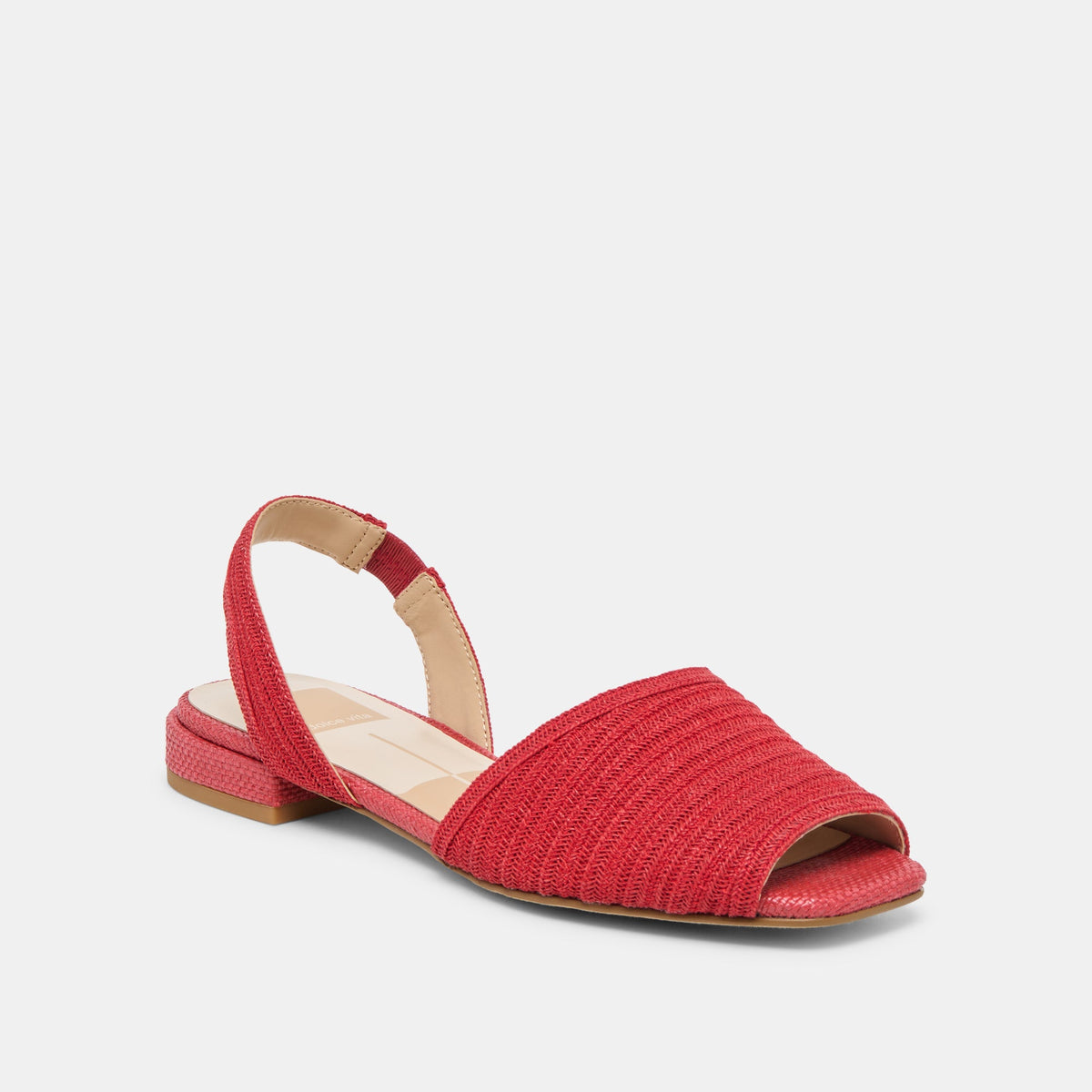 MARZY Red Raffia Slingback Peep-Toe Sandals | Dolce Vita Latest