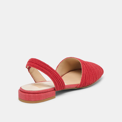 MARZY Red Raffia Slingback Peep-Toe Sandals | Dolce Vita Latest