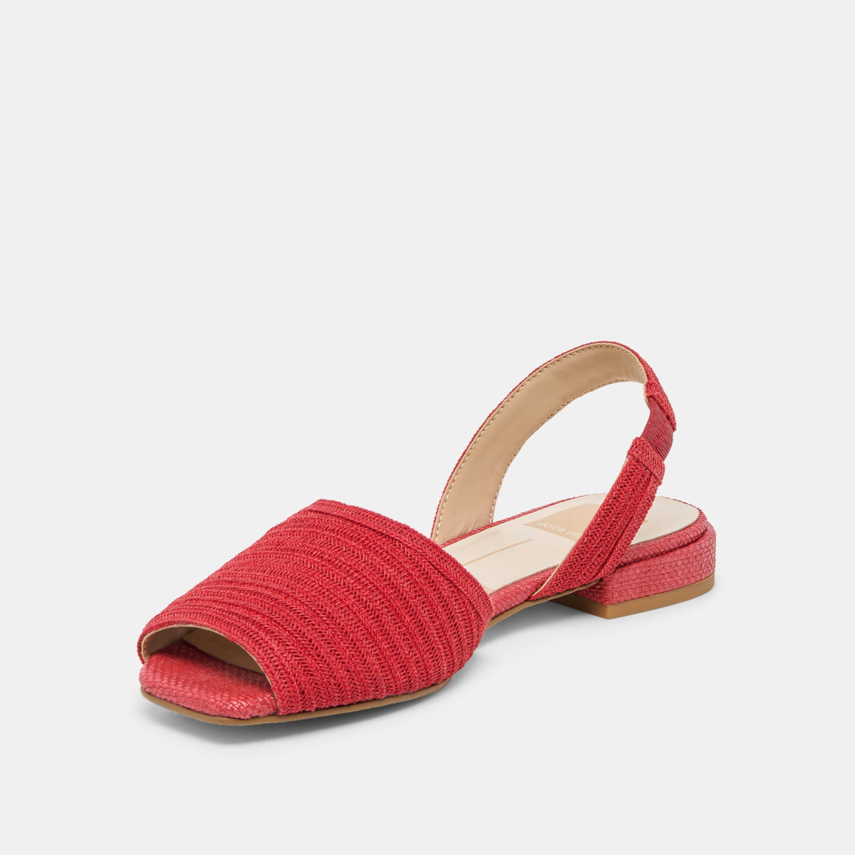 MARZY Red Raffia Slingback Peep-Toe Sandals | Dolce Vita Latest