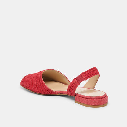 MARZY Red Raffia Slingback Peep-Toe Sandals | Dolce Vita Latest