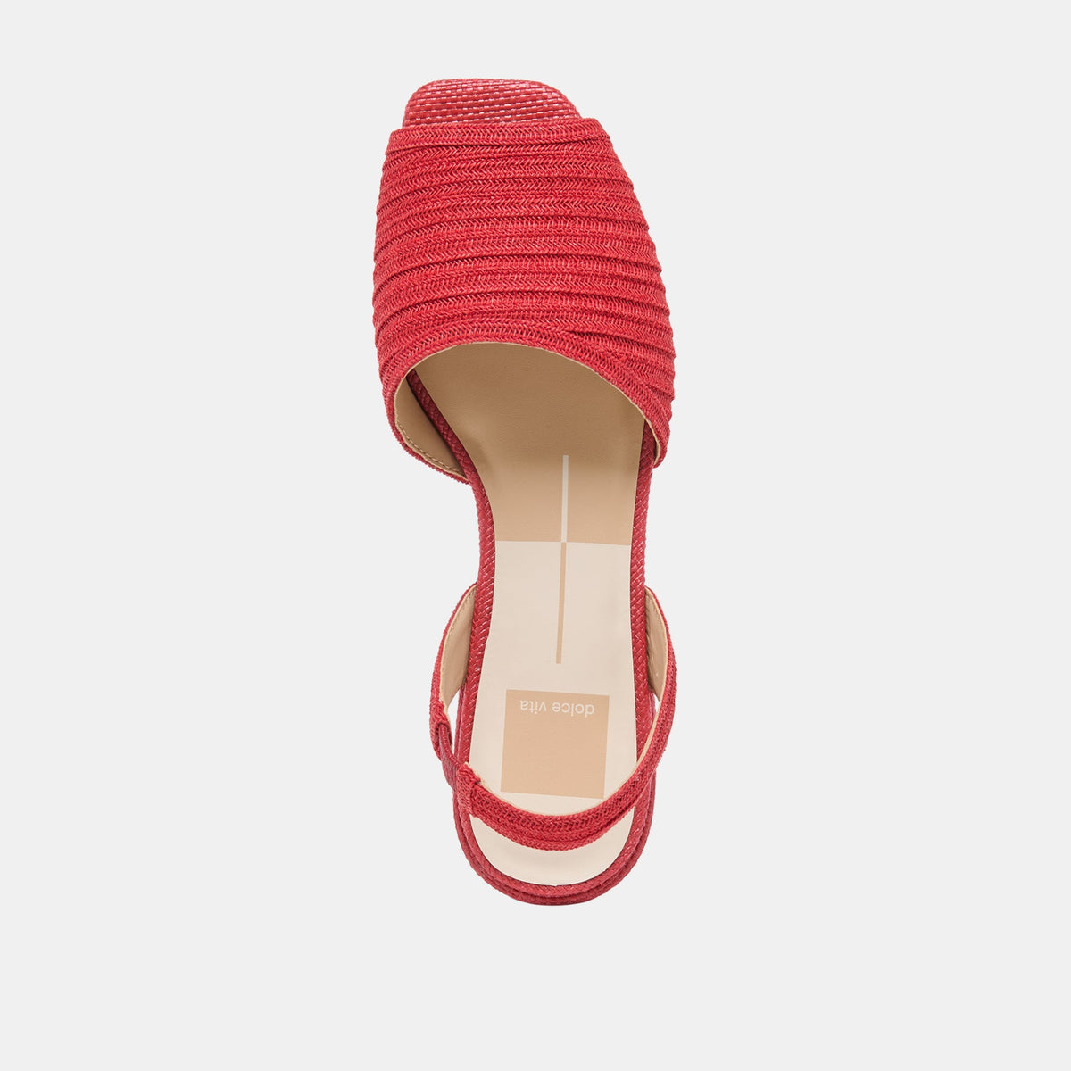 MARZY Red Raffia Slingback Peep-Toe Sandals | Dolce Vita Latest