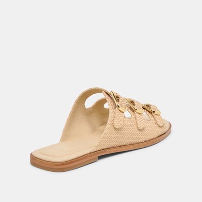 FIN Sand Raffia Open-Toe Slide Sandals | Dolce Vita Classic