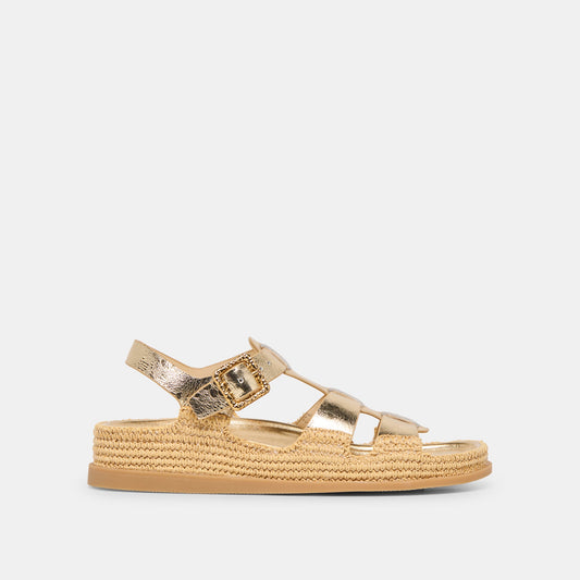 Shenna Gold Distressed Leather Sandals | Dolce Vita Smart Buy