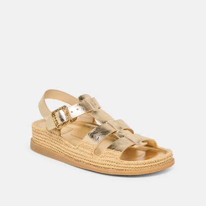 Shenna Gold Distressed Leather Sandals | Dolce Vita Smart Buy