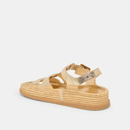 Shenna Gold Distressed Leather Sandals | Dolce Vita Smart Buy