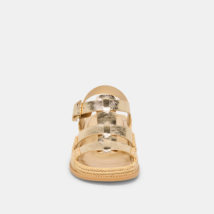 Shenna Gold Distressed Leather Sandals | Dolce Vita Smart Buy