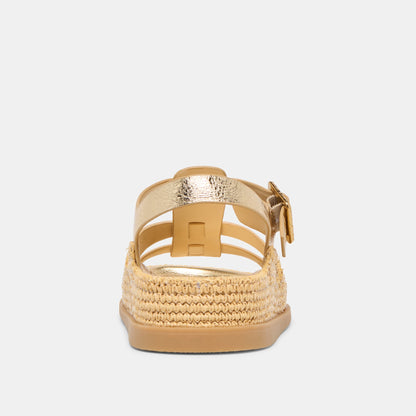 Shenna Gold Distressed Leather Sandals | Dolce Vita Smart Buy
