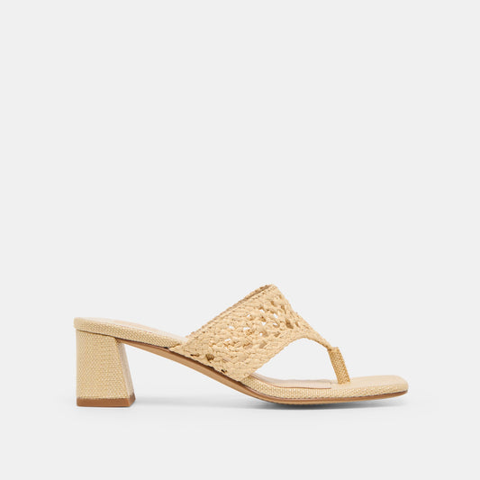 Barlo Lt Natural Woven Raffia Heels | Dolce Vita Premium