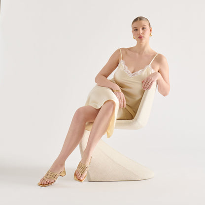 Barlo Gold Woven Stella Heels | Dolce Vita Special Offer