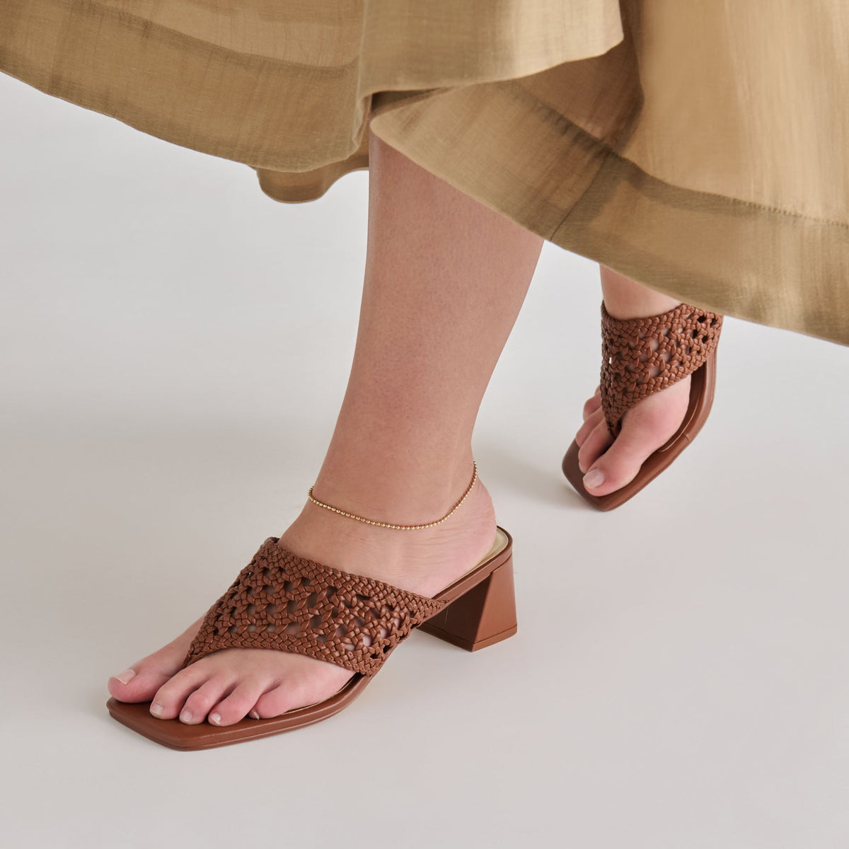 Barlo Cognac Woven Stella Heels | Dolce Vita Recommended