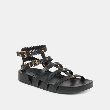 Susana Black Leather Sandals | Dolce Vita Latest
