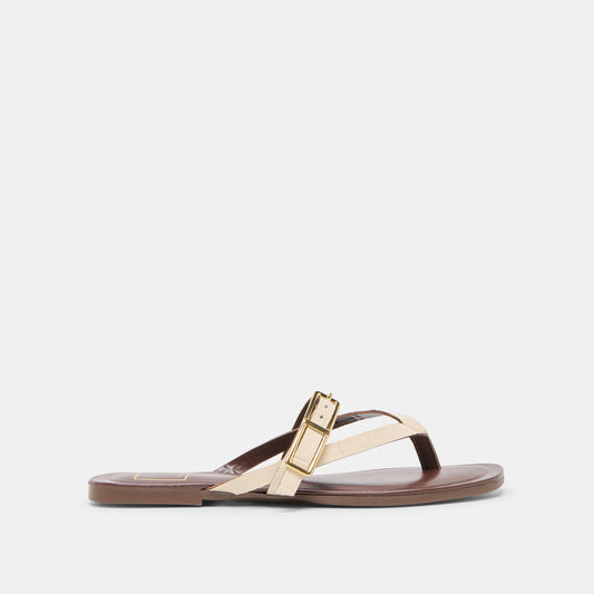 Piers Beige Croco Embossed Leather Sandals | Dolce Vita Classic