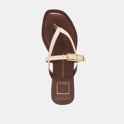 Piers Beige Croco Embossed Leather Sandals | Dolce Vita Classic