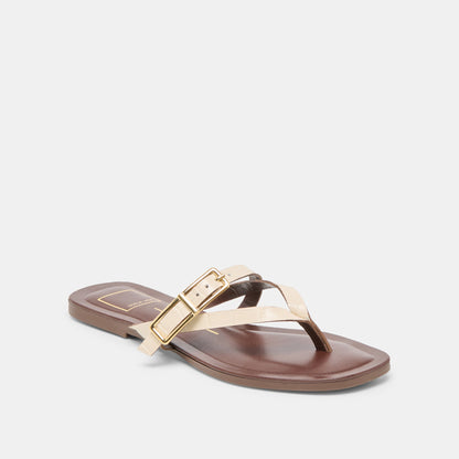 Piers Beige Croco Embossed Leather Sandals | Dolce Vita Classic