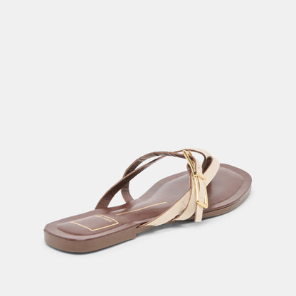 Piers Beige Croco Embossed Leather Sandals | Dolce Vita Classic