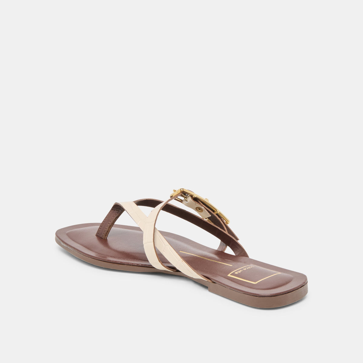 Piers Beige Croco Embossed Leather Sandals | Dolce Vita Classic