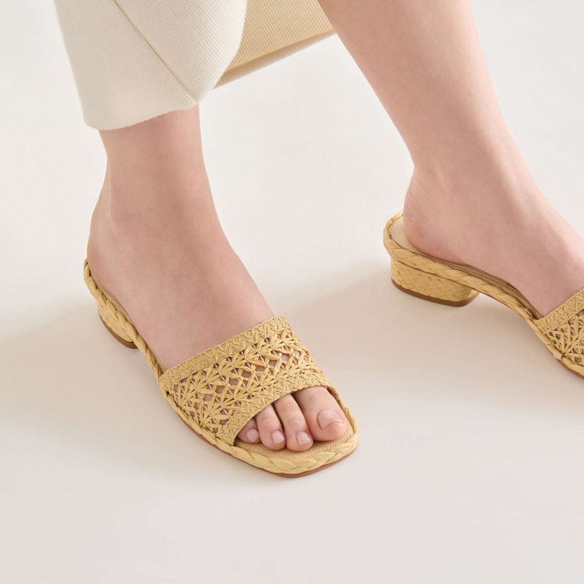 Dixi Lt Natural Cross Hatch Raffia Sandals | Dolce Vita Signature