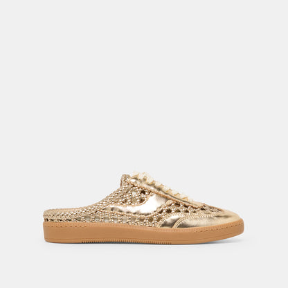 Notice Slide Gold Woven Stella Sneakers | Dolce Vita New