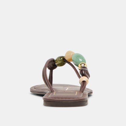Cely Dk Brown Leather Sandals | Dolce Vita Value