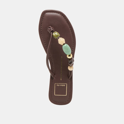 Cely Dk Brown Leather Sandals | Dolce Vita Value