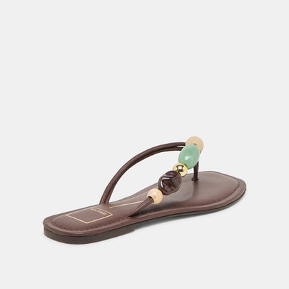 Cely Dk Brown Leather Sandals | Dolce Vita Value