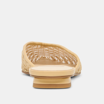 Elm Natural Cross Hatch Raffia Flats | Dolce Vita Value