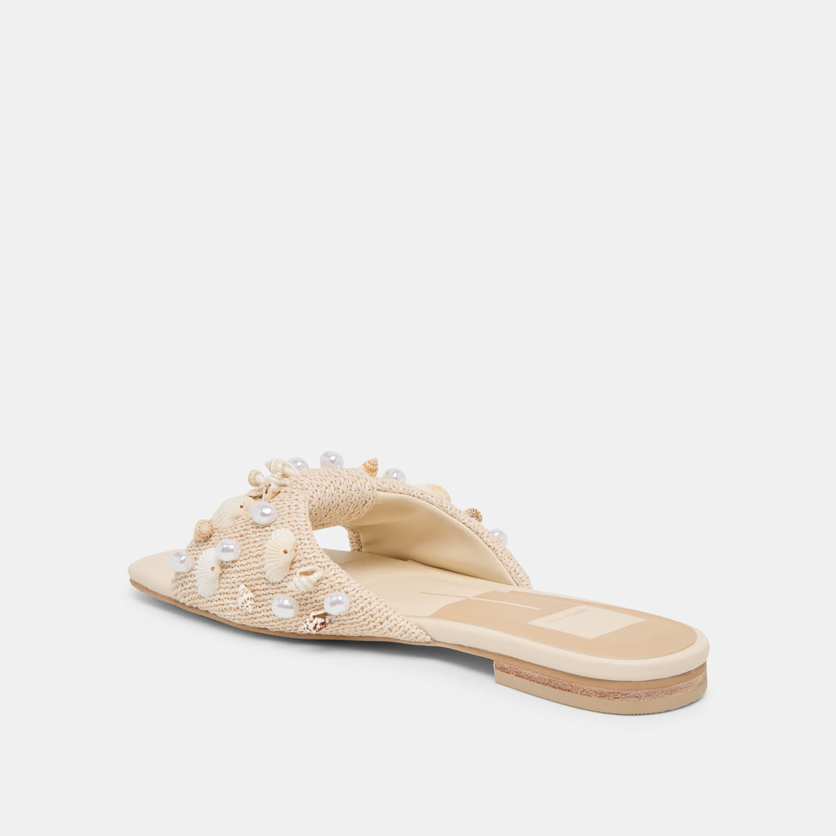 Lizza Oatmeal Beaded Raffia Sandals | Dolce Vita Premium