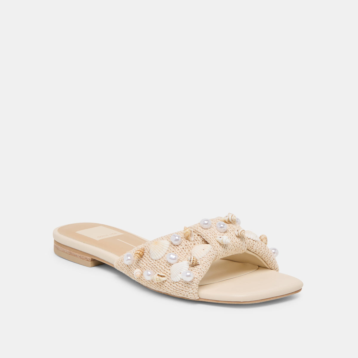 Lizza Oatmeal Beaded Raffia Sandals | Dolce Vita Premium