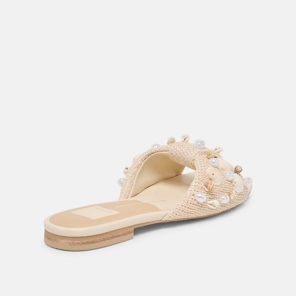 Lizza Oatmeal Beaded Raffia Sandals | Dolce Vita Premium