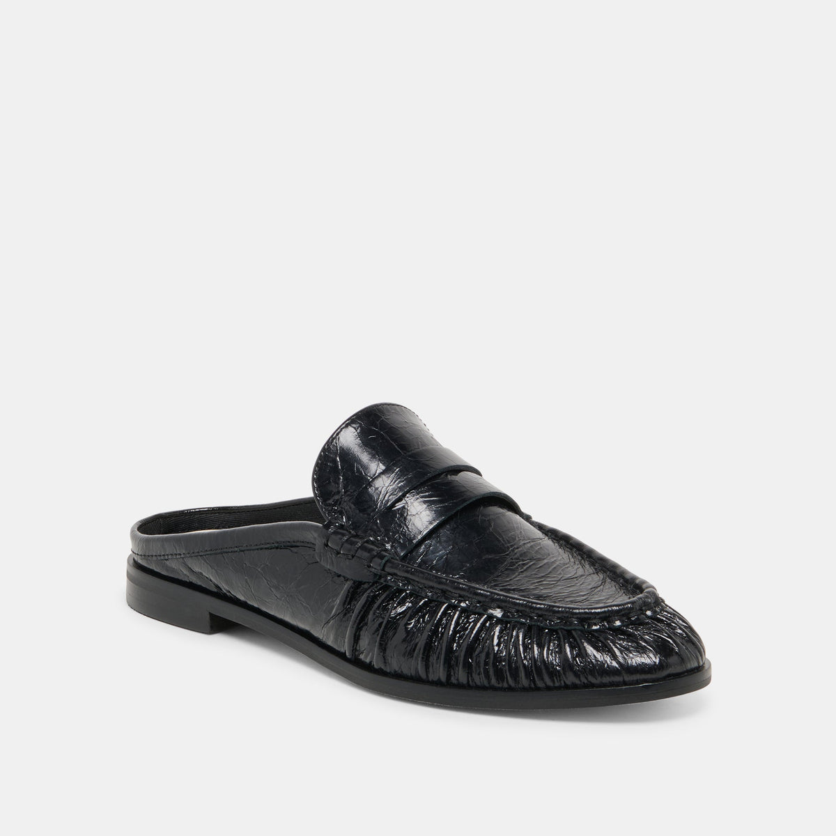 BETZY Midnight Crinkle Patent Closed-Toe Slip-On Loafers | Dolce Vita Discount