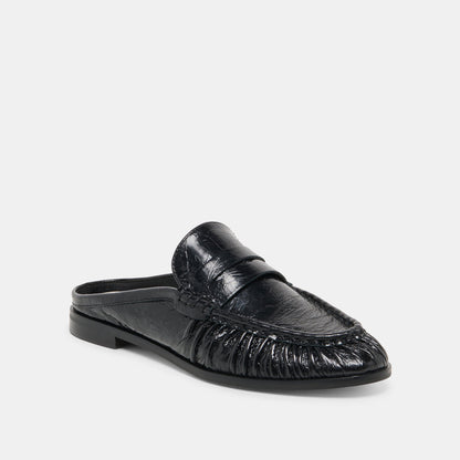 BETZY Midnight Crinkle Patent Closed-Toe Slip-On Loafers | Dolce Vita Discount