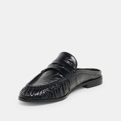 BETZY Midnight Crinkle Patent Closed-Toe Slip-On Loafers | Dolce Vita Discount